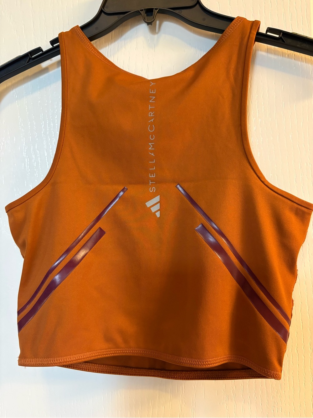 adidas Orange Ribbed Racerback Crop Top - Picture 7 of 9